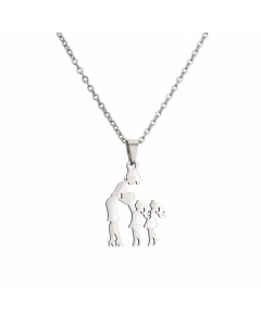 Wholesale Fine Jewelry MAMA Human Stainless Steel Plating Pendant Necklace CA07831579