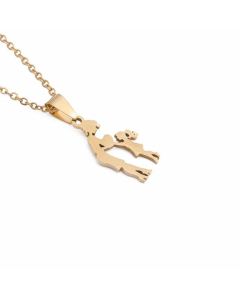 Wholesale MAMA Human Heart Shape Stainless Steel Plating Pendant Necklace CA07831582-Gold Color-01