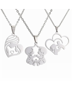 Wholesale MAMA Human Heart Shape Stainless Steel Plating Pendant Necklace CA07831582