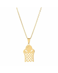 Wholesale Hip-Hop Basketball Stainless Steel Plating Gold Plated Pendant Necklace CA07831583