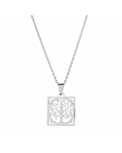 Hip-Hop Tree Stainless Steel Plating Gold Plated Pendant Necklace CA07831590