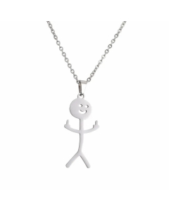 Wholesale Funny Human Smiley Face Stainless Steel Plating Pendant Necklace CA07831593