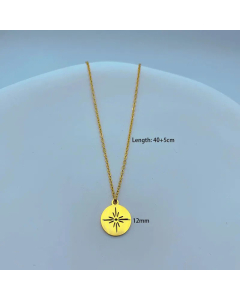 Minimalism Round Stainless Steel Plating Pendant Titanium Steel Necklace CA07831595