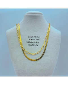 Wholesale Streetwear Solid Color Titanium Steel Plating Layered Necklaces CA07831598
