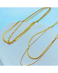 Wholesale Streetwear Solid Color Titanium Steel Plating Layered Necklaces CA07831598