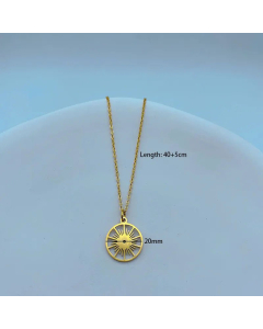 Wholesale Retro Daily Style Compass Stainless Steel Titanium Steel Plating Pendant Necklace CA07831599