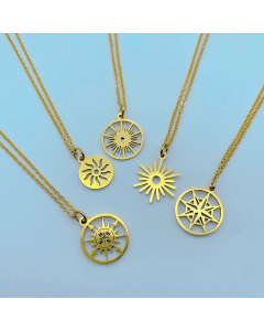 Wholesale Retro Daily Style Compass Stainless Steel Titanium Steel Plating Pendant Necklace CA07831599