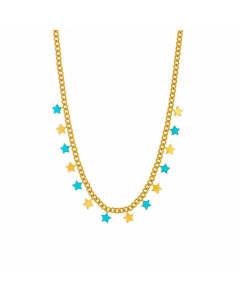 Wholesale Simple Style Pentagram Titanium Steel 18K Gold Plated Necklace