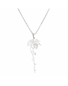 Simple Style Flower Pendant Stainless Steel Necklace CA07831612