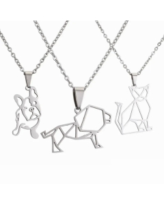 Wholesale Cute Dog Cat Pendant Stainless Steel Necklace CA07831614