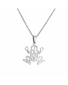 Hollow Out Frog Stainless Steel Pendant Necklace CA07831615