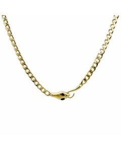 Wholesale Hip-Hop Snake Stainless Steel 14K Gold Plated Necklace
