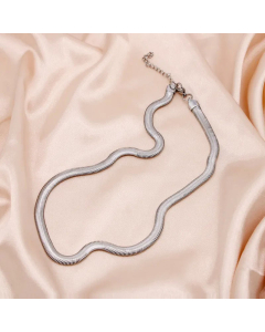 Plain Solid Color Stainless Steel Plating Gold Plated Flat Snake Chain Necklace CA07831625