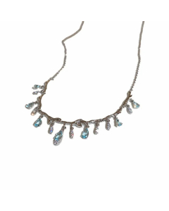Elegant Irregular Water Droplets Titanium Steel Plating Inlay Zircon Necklace
