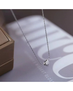 Minimalism 3D Heart Shape Titanium Steel Plating Pendant Necklace CA07831637