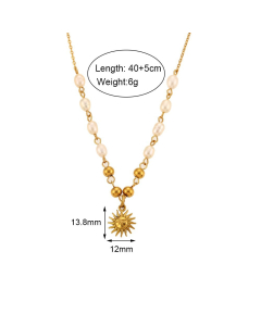 Basic Simple Style Classic Style Geometric Stainless Steel 18K Gold Plated Necklace