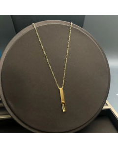 Wholesale Minimalism Lettering Rectangle Titanium Steel Polishing Pendant Necklace CA07831650