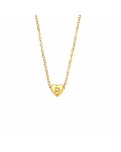 Wholesale Simple Style Letter D Heart Shape Titanium Steel Plating Necklace CA07831653