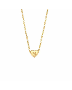 Wholesale Simple Style Letter M Heart Shape Titanium Steel Plating Necklace CA07831653