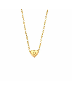 Wholesale Simple Style Letter O Heart Shape Titanium Steel Plating Necklace CA07831653