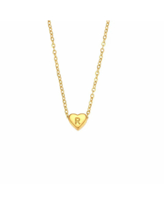 Wholesale Simple Style Letter R Heart Shape Titanium Steel Plating Necklace CA07831653