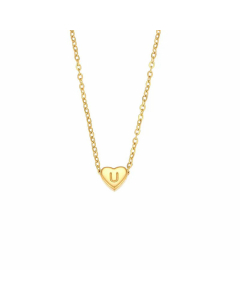 Wholesale Simple Style Letter U Heart Shape Titanium Steel Plating Necklace CA07831653