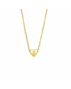 Wholesale Simple Style Letter Z Heart Shape Titanium Steel Plating Necklace CA07831653