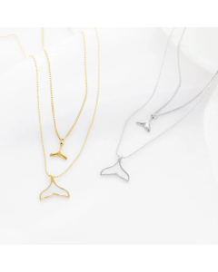 Retro Fish Tail Titanium Steel Layered Necklaces