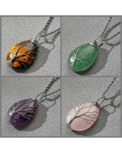 Wholesale Fashion Water Droplets Stainless Steel Plating Gold Plated Pendant Necklace CA07831665
