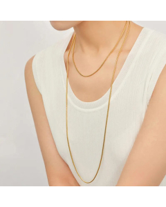 Wholesale Solid Color Stainless Steel Plating 18K Gold Plated Silver Plated Layered Necklaces CA07831671