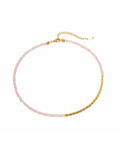 INS Style Retro Classic Style Geometric Stainless Steel Beaded Beads 18K Gold Plated Necklace