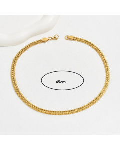 Hip-Hop Solid Color Stainless Steel Chain 18K Gold Plated Necklace CA07831674
