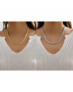 Wholesale Hip-Hop Simple Style Cool Style Solid Color Stainless Steel Chain 18K Gold Plated Necklace CA07831674