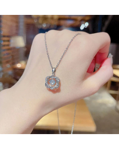 Elegant Simple Style Heart Shape Titanium Steel Plating Inlay Zircon Pendant Necklace CA07831675