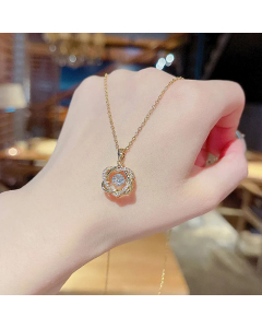 Wholesale Elegant Simple Style Heart Shape Titanium Steel Plating Inlay Zircon Pendant Necklace CA07831675