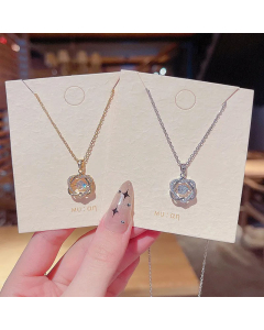 Wholesale Elegant Simple Style Heart Shape Titanium Steel Plating Inlay Zircon Pendant Necklace CA07831675
