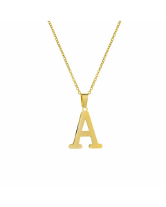 Minimalism Letter A Titanium Steel Plating Pendant Necklace CA07831676