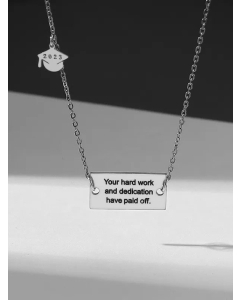 Wholesale Preppy Style Classic Style Letter Square Pendant Stainless Steel Necklace CA07831678