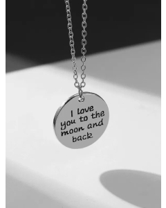 Wholesale Casual Daily Style Round Letter Stainless Steel Pendant Necklace CA07831679