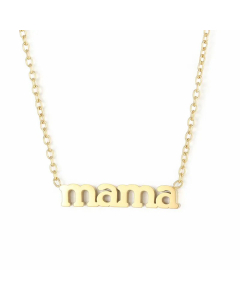 Minimalism MAMA Pendant Stainless Steel Plating 18K Gold Plated Necklace