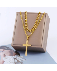Wholesale Stainless Steel Necklace Casual Cross Plating Gold Plated Layered Necklaces