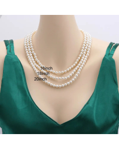 Temperament Vintage Light Luxury Freshwater Pearl Shell Beaded Stainless Steel Necklace