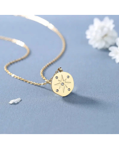 Wholesale Stainless Steel Necklace Daily Style Round Star Polishing Plating Inlay Zircon Pendant Necklace