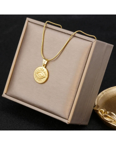 Simple Style Eye Stainless Steel Titanium Steel Patchwork Pendant Necklace