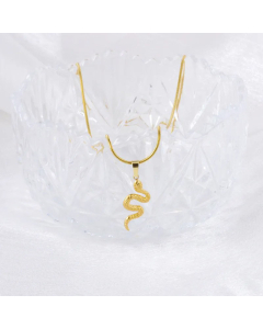 Classic Style Snake Stainless Steel Titanium Steel Patchwork Pendant Necklace