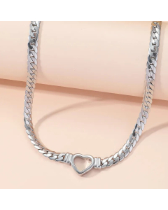Minimalism Heart Shape Polishing Plating 18K Gold Plated Stainless Steel Necklace