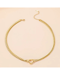 Wholesale Stainless Steel Necklace Heart Shape Polishing Plating 18K Gold Plated Necklace