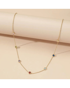 Simple Style Geometric Titanium Steel Polishing Plating Inlay Rhinestones 18K Gold Plated Necklace