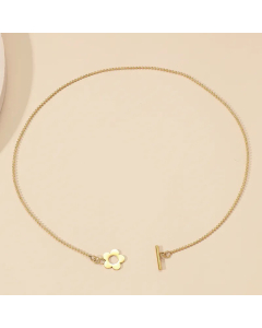 Simple Style Flower Titanium Steel Plating 18K Gold Plated Necklace