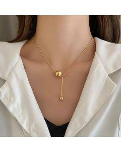 Wholesale Stainless Steel Necklace Minimalism Solid Color Ball Pendant Necklace